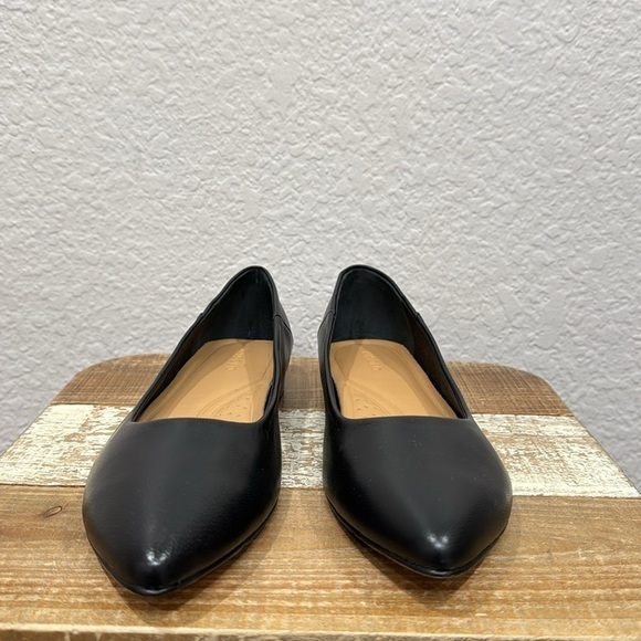 Nisolo Fina Black Leather Pointed Toe Flat Size 11 - Picture 7 of 11